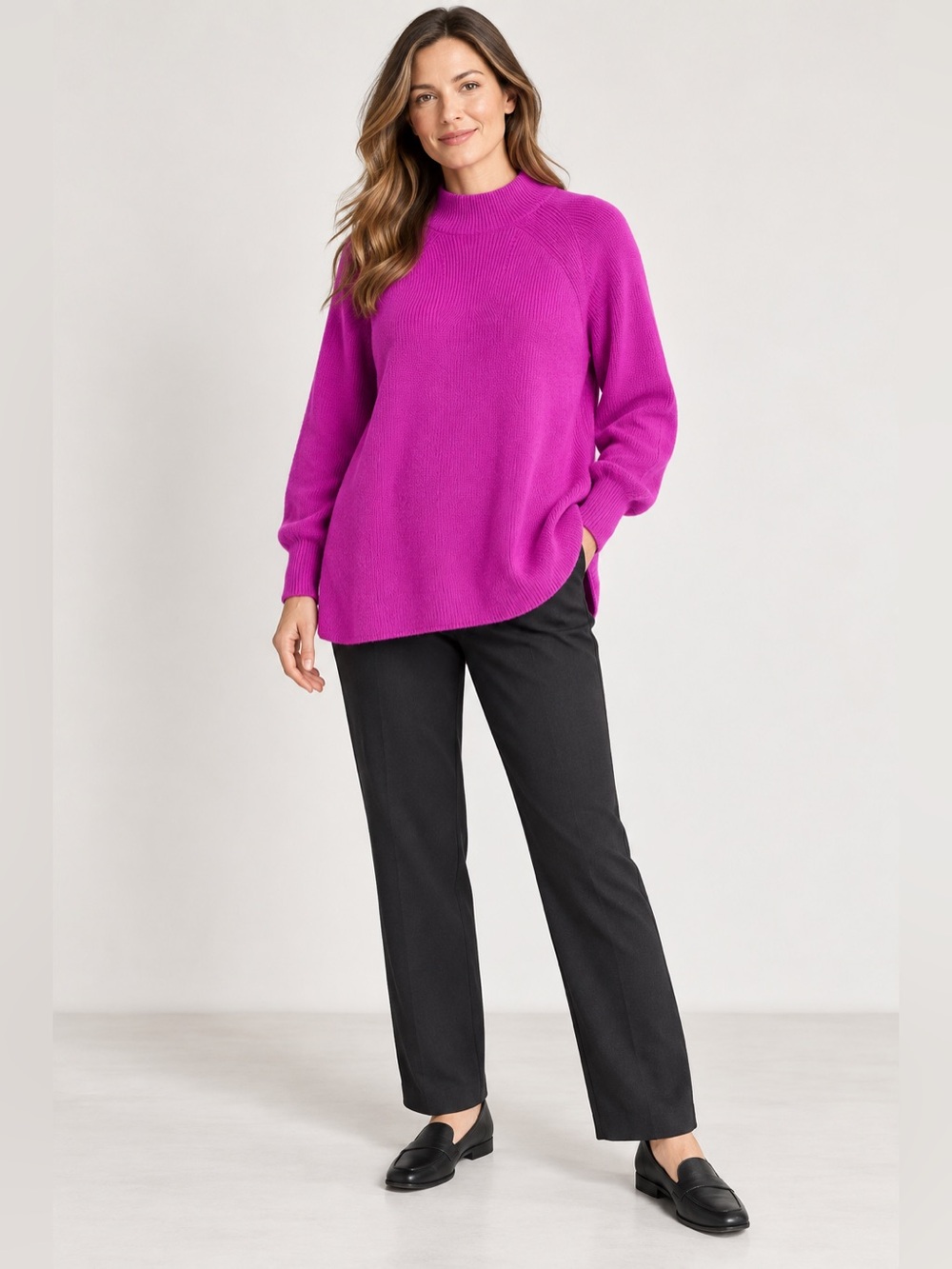 J.Jill 100% Cashmere Mock Neck Sweater 4X Quite Luxury Old Money Relaxed Fit